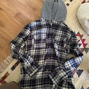 Old Navy Flannel With Attached Hoody